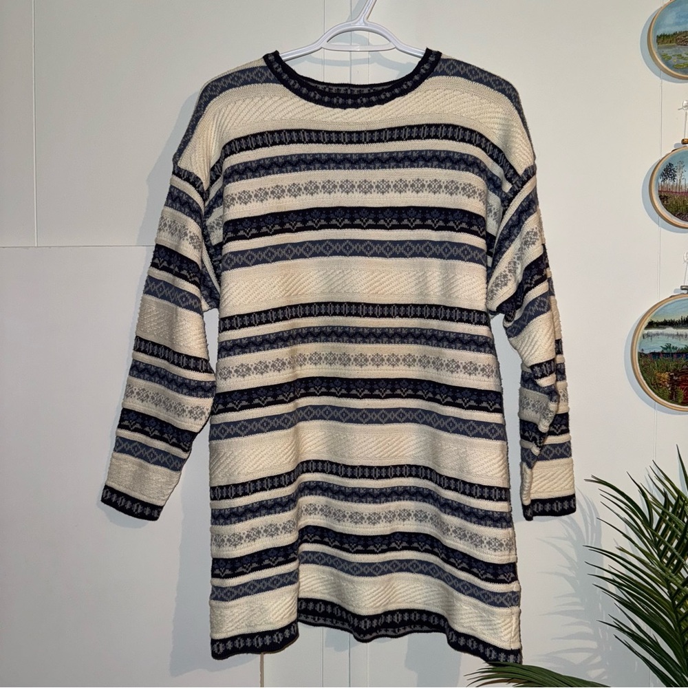 Weekend Edition | Striped Blue and Cream Women's Sweater